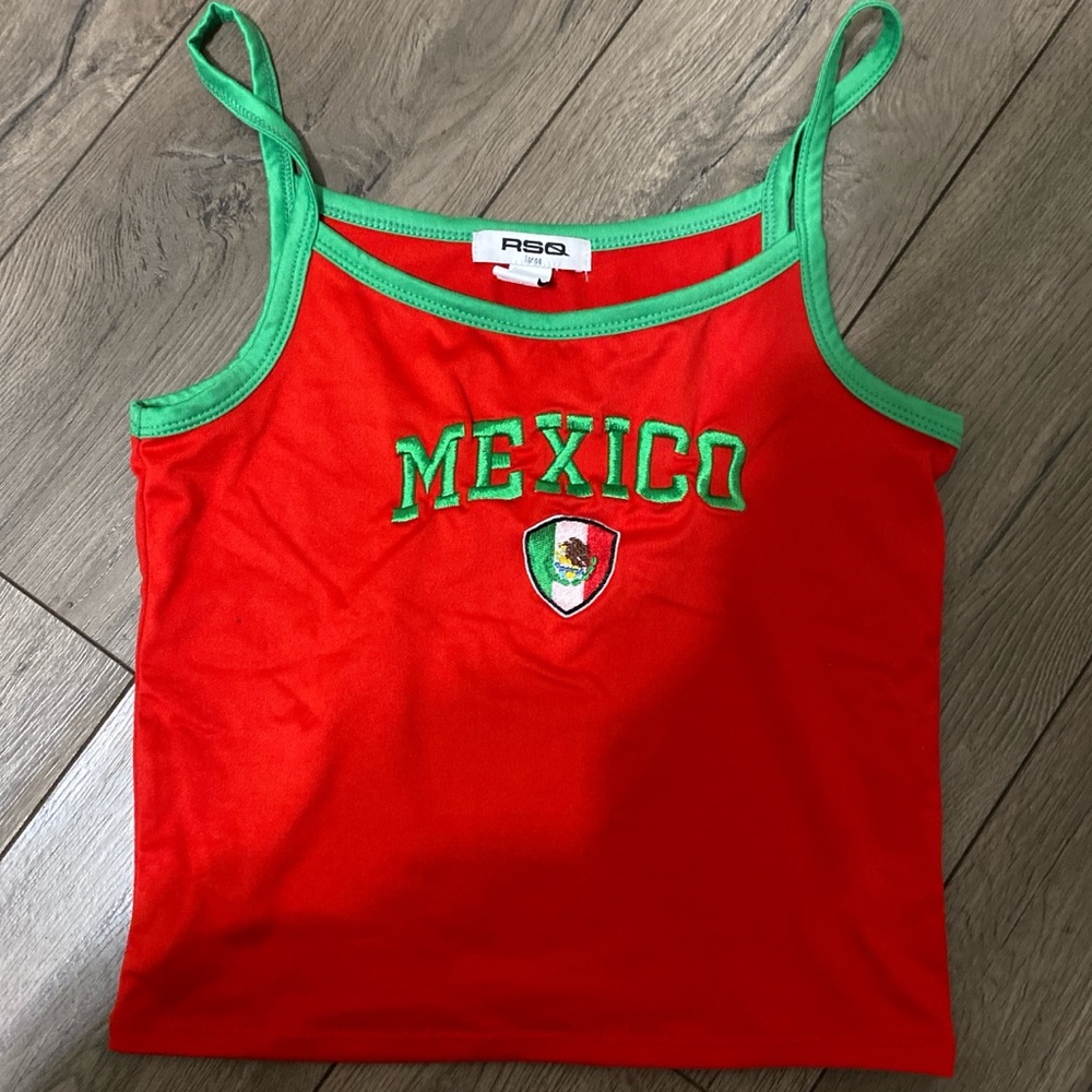 RSQ Red and Green Camisole with Mexican Pride